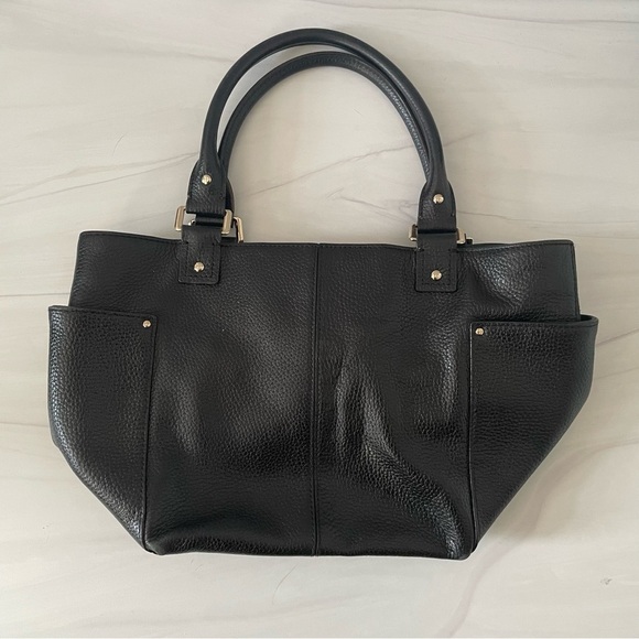 Kate Spade New York Black Pebbled Leather Tote Purse - Picture 4 of 13